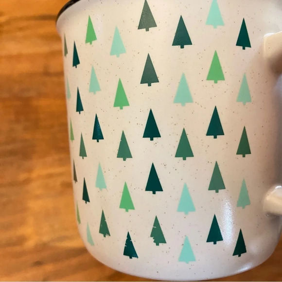 David’s Tea Rustic Mug Christmas Holiday Cup with Little Green Trees 13 oz - Picture 7 of 15